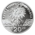 POLSKA: srebrna moneta kolekcjonerska 20 zł / 2004 r. - Zwierzęta Świata – Morświn (łac. Phocoena phocoena). Sklep Numizmatyczny, Warszawa ul. Króla Maciusia 12.         www.sklepnumizmatyczny.eu 