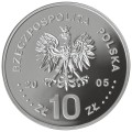 POLSKA: srebrna moneta kolekcjonerska  10 zł / 2005 r.  z serii:  Poczet królów i książąt polskich - Stanisław August Poniatowski (popiersie).    
Warszawa,  Sklep Numizmatyczny:    
www.sklepnumizmatyczny.eu