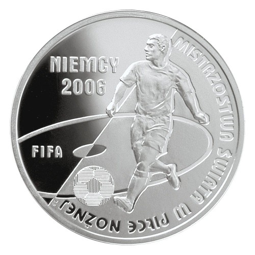 POLSKA: srebrna moneta kolekcjonerska  10 zł / 2006 r.   
 - Mistrzostwa Świata w Piłce Nożnej: Niemcy 2006.
Warszawa,  Sklep Numizmatyczny:    
www.sklepnumizmatyczny.eu
