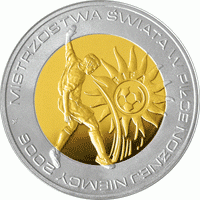 POLSKA: srebrna moneta kolekcjonerska platerowana złotem: 10 zł / 2006 r.  -   Mistrzostwa Świata w Piłce Nożnej: Niemcy 2006.
Warszawa,  Sklep Numizmatyczny:    
www.sklepnumizmatyczny.eu