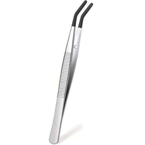 Łamana pęseta do znaczków pocztowych, banknotów oraz monet z czarną gumą. Warszawa, Sklep Numizmatyczny:  www.sklepnumizmatyczny.eu