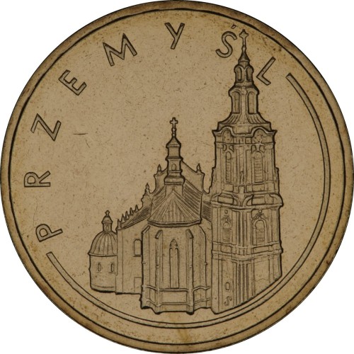 Polska: moneta ze stopu Nordic Gold: 2 zł 2007r. -  Historyczne Miasta w Polsce: Przemyśl – woj. podkarpackie.  Sklep Numizmatyczny, Warszawa ul. Króla Maciusia 12.   www.sklepnumizmatyczny.eu