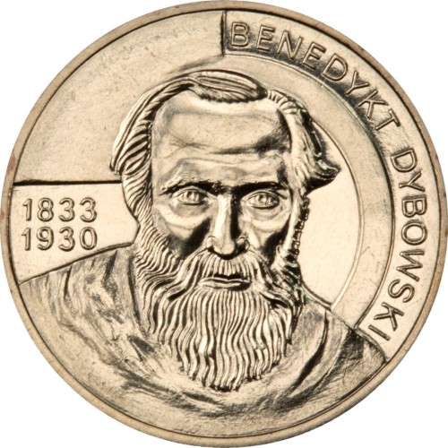 Polska: moneta ze stopu Nordic Gold: 2 zł / 2010 r. - Polscy podróżnicy i badacze – Benedykt Dybowski. Sklep Numizmatyczny, Warszawa ul. Króla Maciusia 12. www.sklepnumizmatyczny.eu 