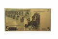 Banknot złocony - replika banknotu 5 Euro.  Sklep Numizmatyczny, Warszawa ul. Króla Maciusia 12.  www.sklepnumizmatyczny.eu