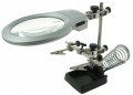 Stacja lutownicza / stanowisko lutownicze - "trzecia ręka" z lupą 90 mm i podświetleniem 2 x LED.   Warszawa,  Sklep Numizmatyczny:  www.sklepnumizmatyczny.eu