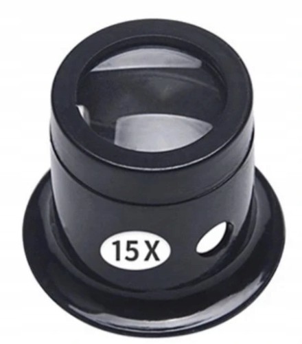 Monokl jubilerski /  lupa jubilerska, lupa zegarmistrzowska (15 x).  Warszawa,  Sklep Numizmatyczny: www.sklepnumizmatyczny.eu