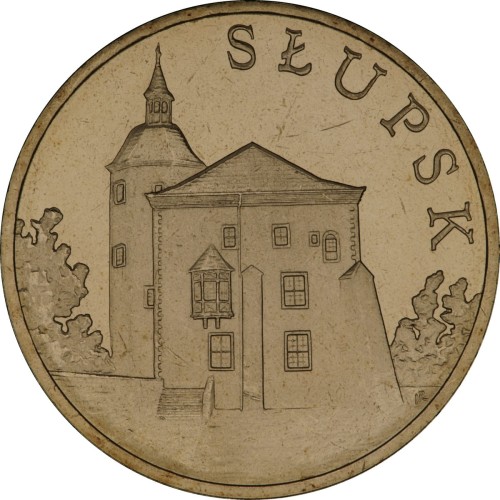 Polska: moneta ze stopu Nordic Gold: 2 zł / 2007 r. -  Historyczne Miasta w Polsce: Słupsk – woj. pomorskie.  Sklep Numizmatyczny, Warszawa ul. Króla Maciusia 12.   www.sklepnumizmatyczny.eu