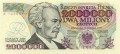 POLSKA Banknot 2.000.000 zł / 1992 r. z błędem - Ignacy Jan Paderewski.   Sklep Numizmatyczny, Warszawa ul. Króla Maciusia 12.    www.sklepnumizmatyczny.eu 