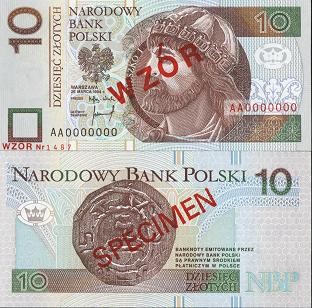 POLSKA: wzór banknotu / specimen 10 zł / 1994 r. XX   Sklep Numizmatyczny, Warszawa ul. Króla Maciusia 12   
www.sklepnumizmatyczny.eu