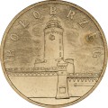 Polska: moneta ze stopu Nordic Gold: 2 zł / 2005 r. -  Historyczne Miasta w Polsce: Kołobrzeg – woj. zachodniopomorskie. Sklep Numizmatyczny, Warszawa ul. Króla Maciusia 12.   www.sklepnumizmatyczny.eu