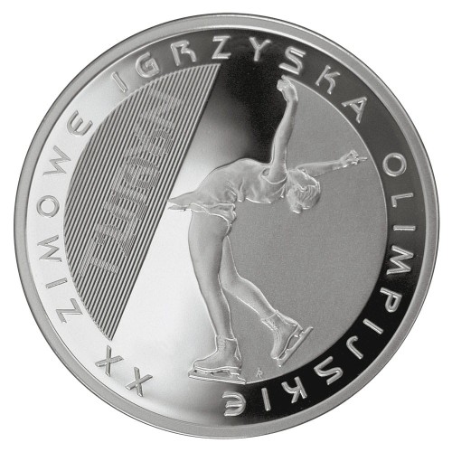 Polska: srebrna moneta kolekcjonerska:  10 zł / 2006 r. - XX Zimowe Igrzyska Olimpijskie: Turyn 2006.        Sklep Numizmatyczny, Warszawa ul. Króla Maciusia 12.    www.sklepnumizmatyczny.eu 