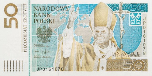 Banknot 50 zł / 2006 r. - Jan Paweł II.   Sklep Numizmatyczny, Warszawa ul. Króla Maciusia 12. www.sklepnumizmatyczny.eu