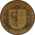 Polska: moneta ze stopu Nordic Gold: 2 zł / 2004 r. -  „Herby Województw": Województwo Lubuskie. Sklep Numizmatyczny, Warszawa ul. Króla Maciusia 12.   www.sklepnumizmatyczny.eu