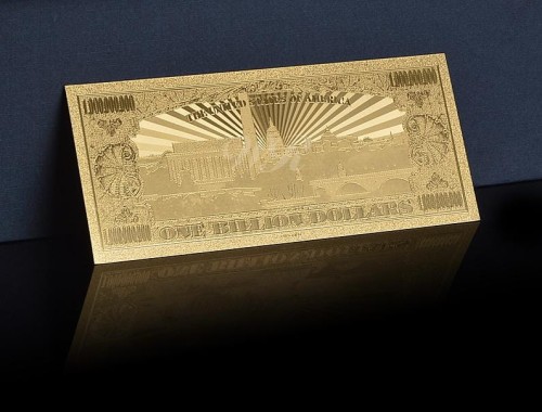 USA: Banknot złocony: 1.000.000.000 $ - 1 MILIARD dolarów (amerykański 1 BILION $).   Warszawa,  Sklep Numizmatyczny:  www.sklepnumizmatyczny.eu