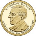 USA: moneta obiegowa z serii:  Prezydenci USA / Dolary Prezydenckie  (nr 28) - 1$ / 2013 r. -  	Woodrow Wilson.  Sklep Numizmatyczny, Warszawa ul. Króla Maciusia 12.  www.sklepnumizmatyczny.eu