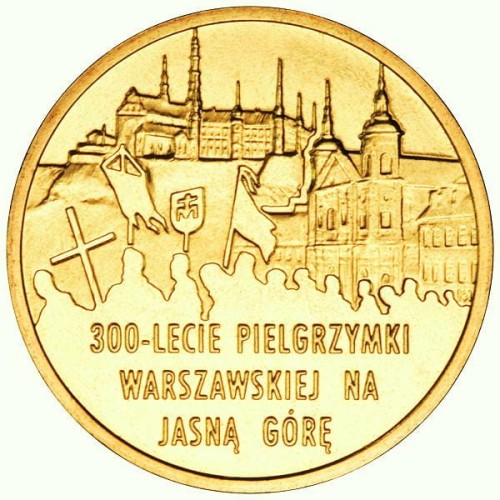 Polska: moneta ze stopu Nordic Gold:  2 zł / 2011 r. - 300-lecie Pielgrzymki Warszawskiej na Jasną Górę. Sklep Numizmatyczny, Warszawa ul. Króla Maciusia 12. www.sklepnumizmatyczny.eu 