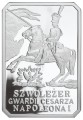 Polska: srebrna moneta kolekcjonerska:  10 zł / 2010 r. - Historia Jazdy Polskiej:  Szwoleżer Gwardii Cesarza Napoleona I .        Sklep Numizmatyczny, Warszawa ul. Króla Maciusia 12.    www.sklepnumizmatyczny.eu 