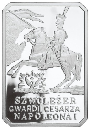 Polska: srebrna moneta kolekcjonerska:  10 zł / 2010 r. - Historia Jazdy Polskiej:  Szwoleżer Gwardii Cesarza Napoleona I .        Sklep Numizmatyczny, Warszawa ul. Króla Maciusia 12.    www.sklepnumizmatyczny.eu 