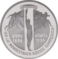 Polska: moneta ze stopu miedzionikiel: 2 zł / 1995 r. - 100 lat nowożytnych Igrzysk Olimpijskich (1896 - 1996). Sklep Numizmatyczny, Warszawa ul. Króla Maciusia 12. www.sklepnumizmatyczny.eu 