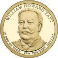 USA: moneta obiegowa z serii:  Prezydenci USA / Dolary Prezydenckie  (nr 27) - 1$ / 2013 r. -  	William Howard Taft   Sklep Numizmatyczny, Warszawa ul. Króla Maciusia 12.  www.sklepnumizmatyczny.eu