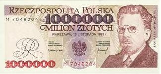 POLSKA Banknot 1.000.000 zł / 1993 r. - Władysław Reymont.   Sklep Numizmatyczny, Warszawa ul. Króla Maciusia 12.    www.sklepnumizmatyczny.eu 