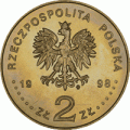 Polska: moneta ze stopu Nordic Gold: 2 zł / 1998r. - 80. Rocznica Odzyskania Niepodległości.   Sklep Numizmatyczny, Warszawa ul. Króla Maciusia 12.    www.sklepnumizmatyczny.eu