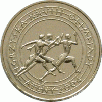 Polska: moneta ze stopu Nordic Gold: 2 zł / 2004 r. - Igrzyska XXVIII Olimpiady – Ateny 2004.        Sklep Numizmatyczny, Warszawa ul. Króla Maciusia 12.               www.sklepnumizmatyczny.eu 