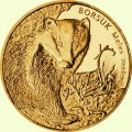 Polska: moneta ze stopu Nordic Gold:   2 zł / 2011 r. - Zwierzęta świata – borsuk Meles meles. Sklep Numizmatyczny, Warszawa ul. Króla Maciusia 12. www.sklepnumizmatyczny.eu