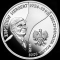 Polska: srebrna moneta kolekcjonerska:  10 zł / 2008 r. - Zbigniew Herbert (1924-1998).        Sklep Numizmatyczny, Warszawa ul. Króla Maciusia 12.    www.sklepnumizmatyczny.eu 
