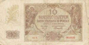 POLSKA  Banknot 10 zł / 1940 r. X - seria K