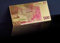 Banknot złocony - replika banknotu 500 Euro.  Sklep Numizmatyczny, Warszawa ul. Króla Maciusia 12.  www.sklepnumizmatyczny.eu