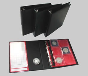 Klaser / album na monety w kapslach, na "lustrzanki".  Sklep Numizmatyczny, Warszawa ul. Króla Maciusia 12.    www.sklepnumizmatyczny.eu