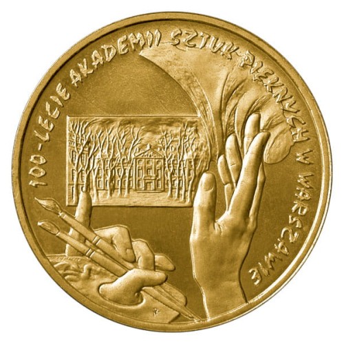 Polska: moneta ze stopu Nordic Gold: 2 zł / 2004 r. - 100-lecie Akademii Sztuk Pięknych w Warszawie.        Sklep Numizmatyczny, Warszawa ul. Króla Maciusia 12.               www.sklepnumizmatyczny.eu 