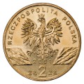 Polska: moneta ze stopu Nordic Gold: 2 zł / 2001 r. - Zwierzęta świata: Paź Królowej (łac. Papilio machano).   Sklep Numizmatyczny, Warszawa ul. Króla Maciusia 12.    www.sklepnumizmatyczny.eu 