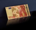 Banknot złocony - replika banknotu 10 Euro.  Sklep Numizmatyczny, Warszawa ul. Króla Maciusia 12.  www.sklepnumizmatyczny.eu