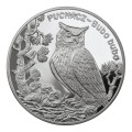 POLSKA: srebrna moneta kolekcjonerska 20 zł / 2005 r. - Zwierzęta Świata – Puchacz (łac. Bubo bubo).  Sklep Numizmatyczny, Warszawa ul. Króla Maciusia 12.         www.sklepnumizmatyczny.eu 