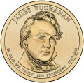 USA: moneta obiegowa z serii:  Prezydenci USA / Dolary Prezydenckie  (nr 15) - 1$ / 2010 r. - James Buchanan.   Sklep Numizmatyczny, Warszawa ul. Króla Maciusia 12.  www.sklepnumizmatyczny.eu