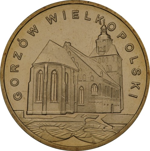 Polska: moneta ze stopu Nordic Gold: 2 zł / 2007 r. -  Historyczne Miasta w Polsce: Gorzów Wielkopolski – woj. lubuskie.  Sklep Numizmatyczny, Warszawa ul. Króla Maciusia 12.   www.sklepnumizmatyczny.eu