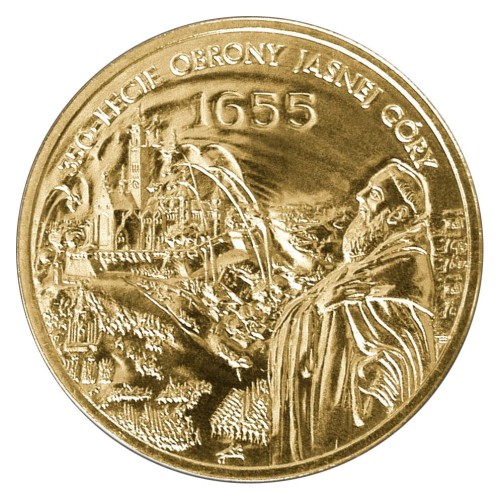 Polska: moneta ze stopu Nordic Gold: 2 zł / 2005 r. - 350-lecie obrony Jasnej Góry.     Warszawa,  Sklep Numizmatyczny:         www.sklepnumizmatyczny.eu